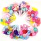 Wrapables Rainbow Ribbon Flower Hair Clips for Toddler Girl, Set of 5